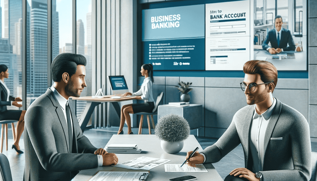 New business owner setting up a bank account.