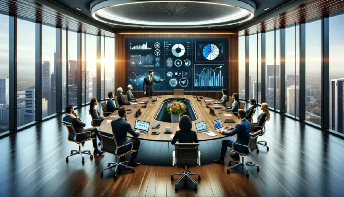 Leader having a meeting with his team.