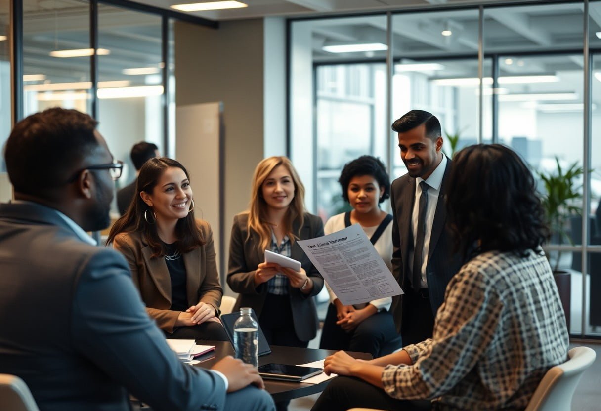 job-hopping-5-strategies-for-hiring-manager-concerns-dgy Business people talking in a circle
