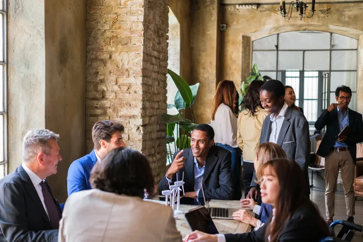 Business meeting of group diverse ethnics of workers