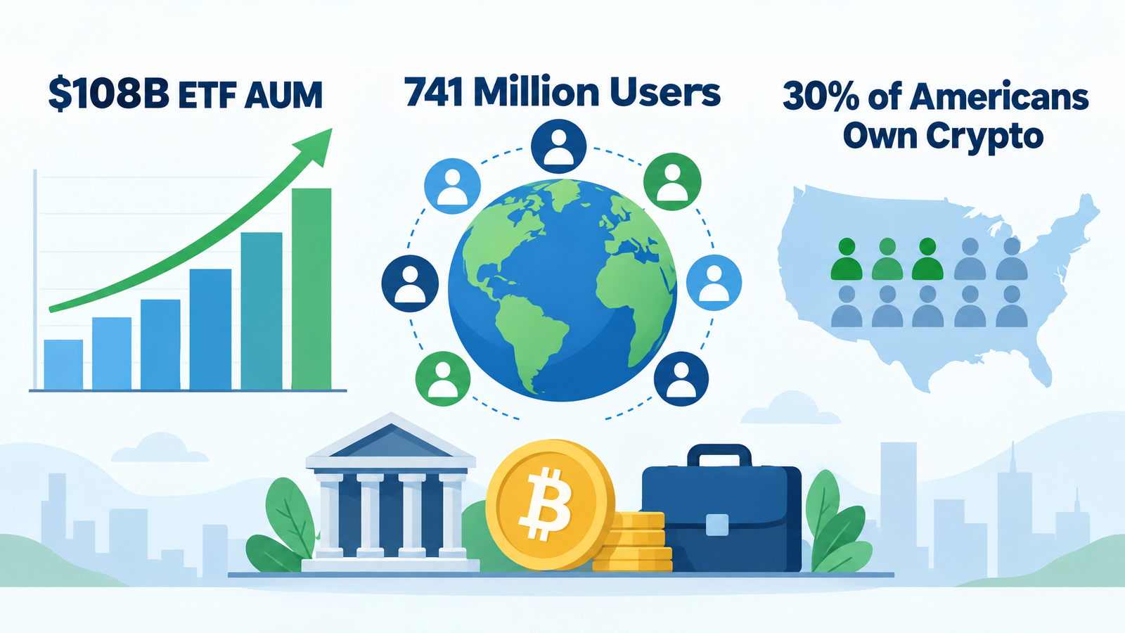 Cryptocurrency adoption statistics and institutional investment trends 2026