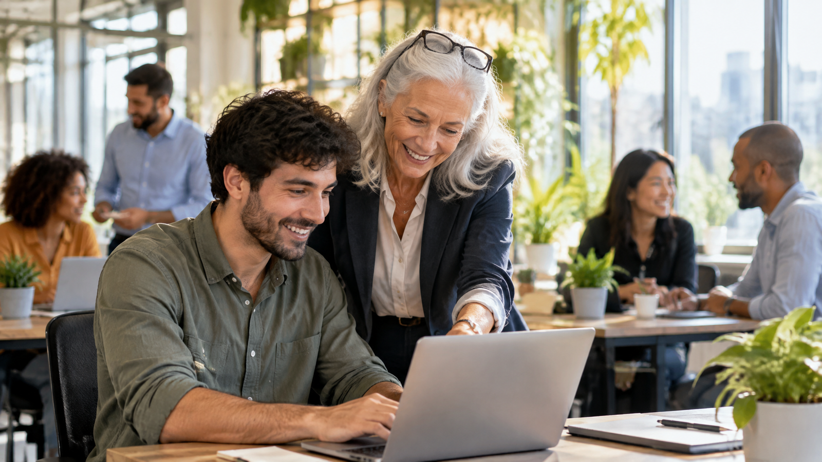 A hopeful image of diverse workers of all ages finding new career paths and opportunities